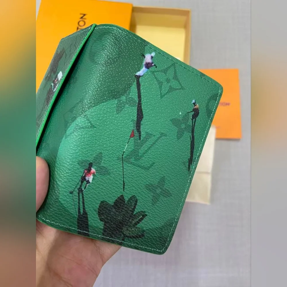 Louis Vuitton Green Floral Card Holder